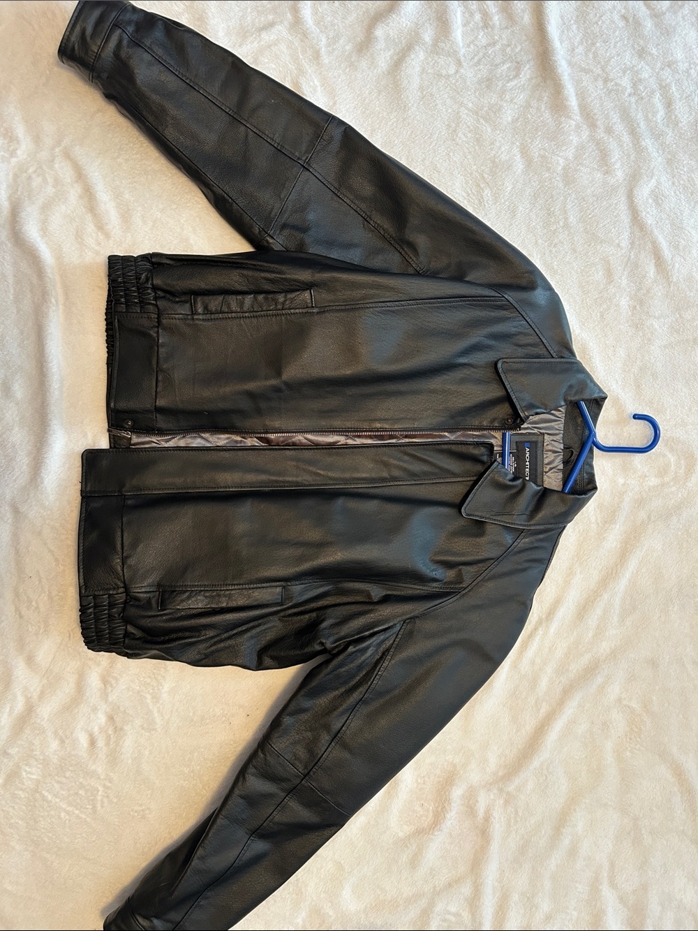 Architect Black Leather Bomber Jacket